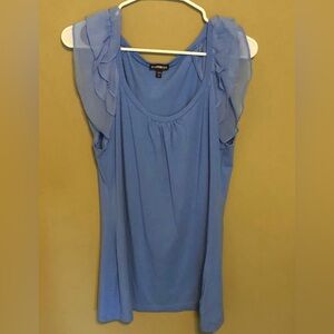 Blue Express Flutter Sleeve Top | Size Large